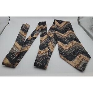 BUGATTI 100% Italian Silk Tie Earthtones Modern Design Gentleman